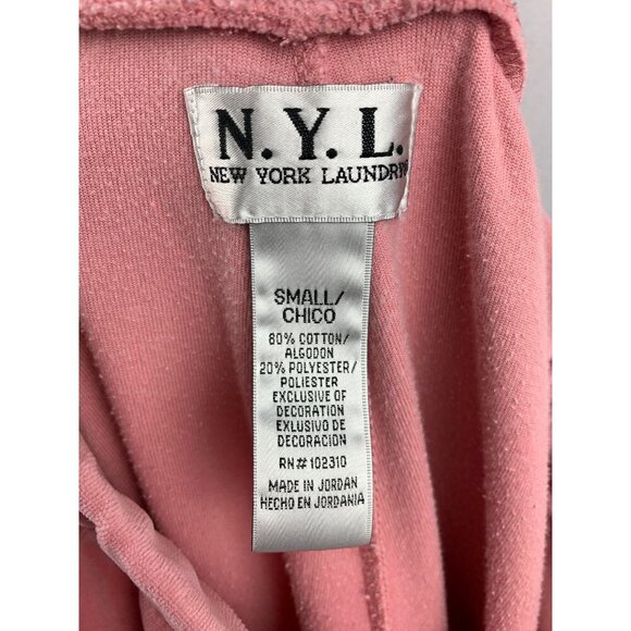 Pink Velour Track Pants With Side Stripe By N.Y.L. Small - Picture 4 of 4